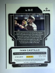 2022 Panini Prizm – Rookie Autographs Ivan Castillo #RA-IC White Wave Prizm /50