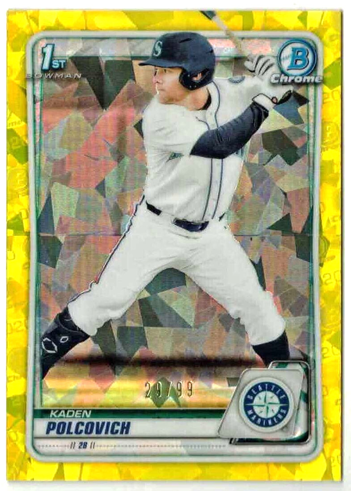 KADEN POLCOVICH 2020 Bowman Draft Sapphire #BD-18 YELLOW /99 LIM-ED 1st RC!
