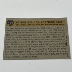 Topps 1960 Boston Red Sox Coaches #456 Baseball Trading Card