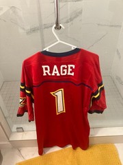Orlando Rage XFL Champion red football Jersey adult Large NWT NEW