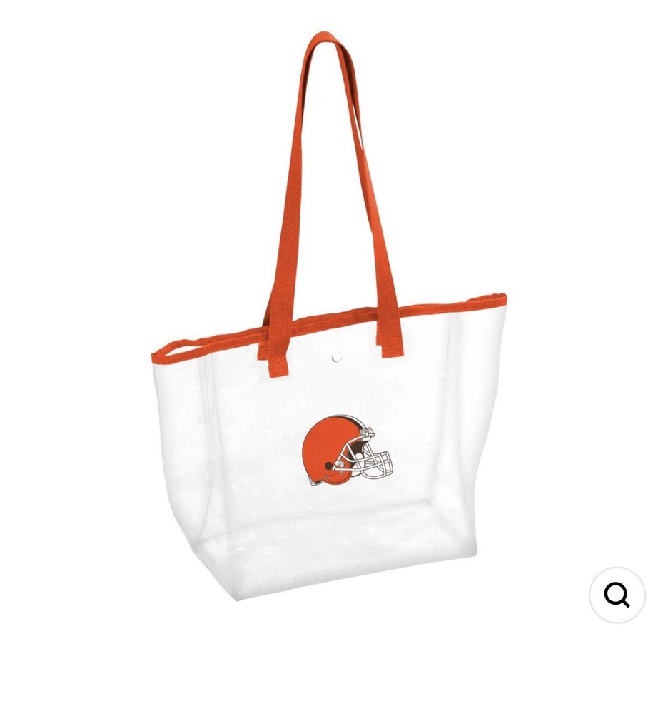 Cleveland Browns NFL Stadium Clear Tote Bag NWT Clear:Orange Helmet Logo 12x12x6