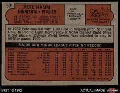 1972 Topps #501 Pete Hamm Twins 5 – EX