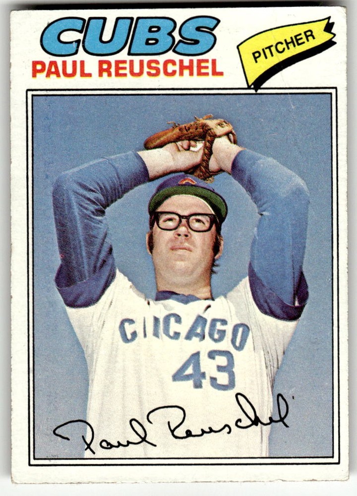 1977 Topps #333 Paul Reuschel Chicago Cubs RC Baseball Rookie Card