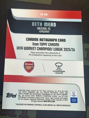 2025-26 Topps Chrome UEFA Women&rsquo;s Beth Mead Gold Auto /50 Arsenal #CA-BM XL12