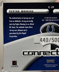 Peyton Manning/M.Harrison 2002 Playoff Prestige Connections Game Jerseys /500