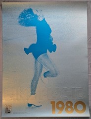 1980 Lake Placid Olympics Poster Figure Skating Blue Tones Original Very Fine