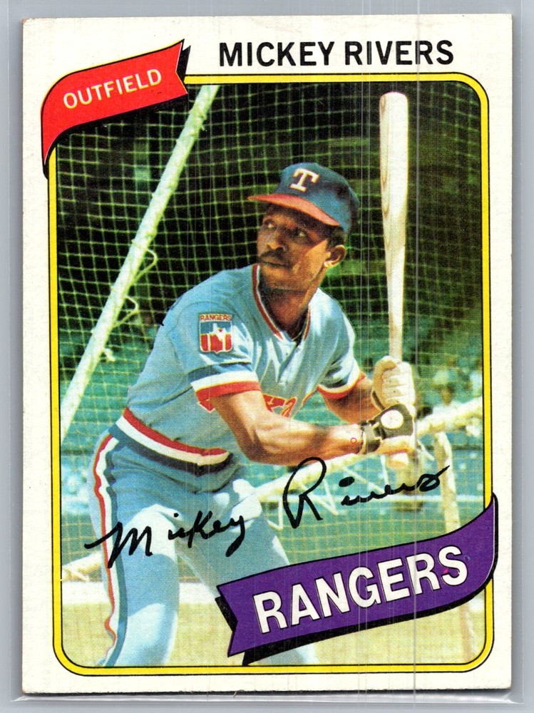 1980 Topps #485 Mickey Rivers Texas Rangers