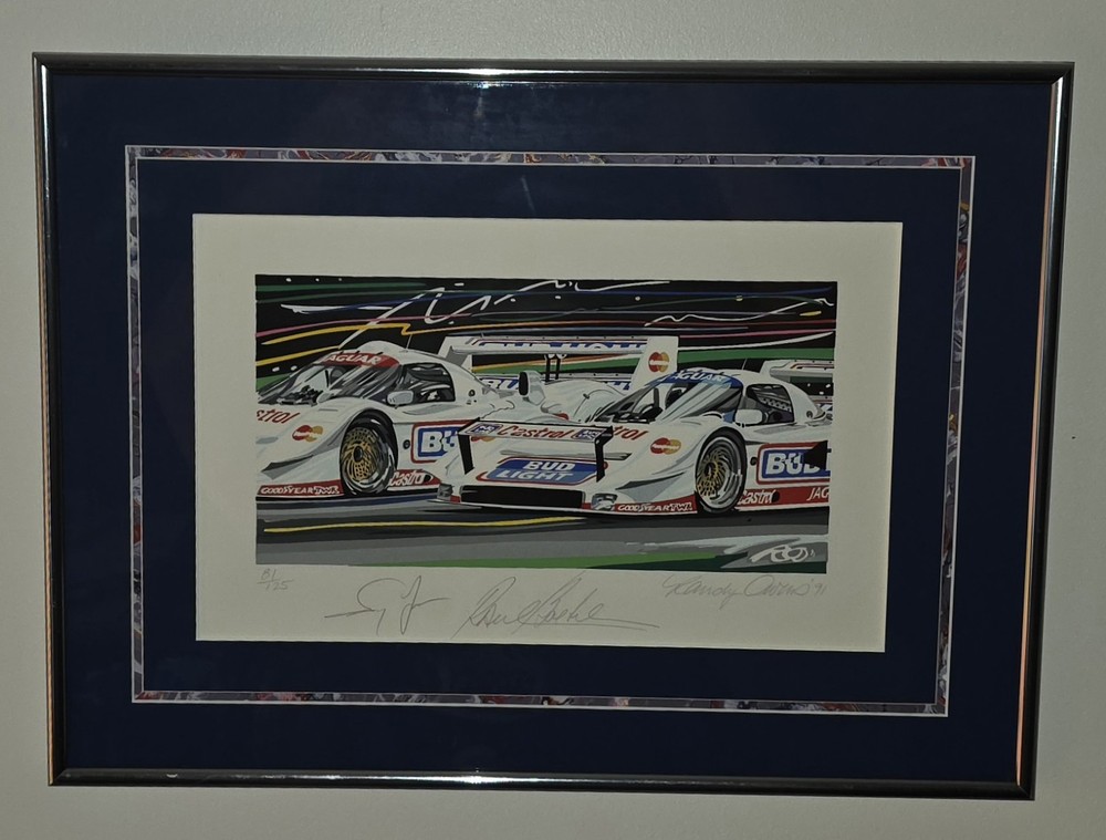 81/125 1991 Randy Owens Of Davy Jones & Raul Boesel Signed Jaguar Racing Art