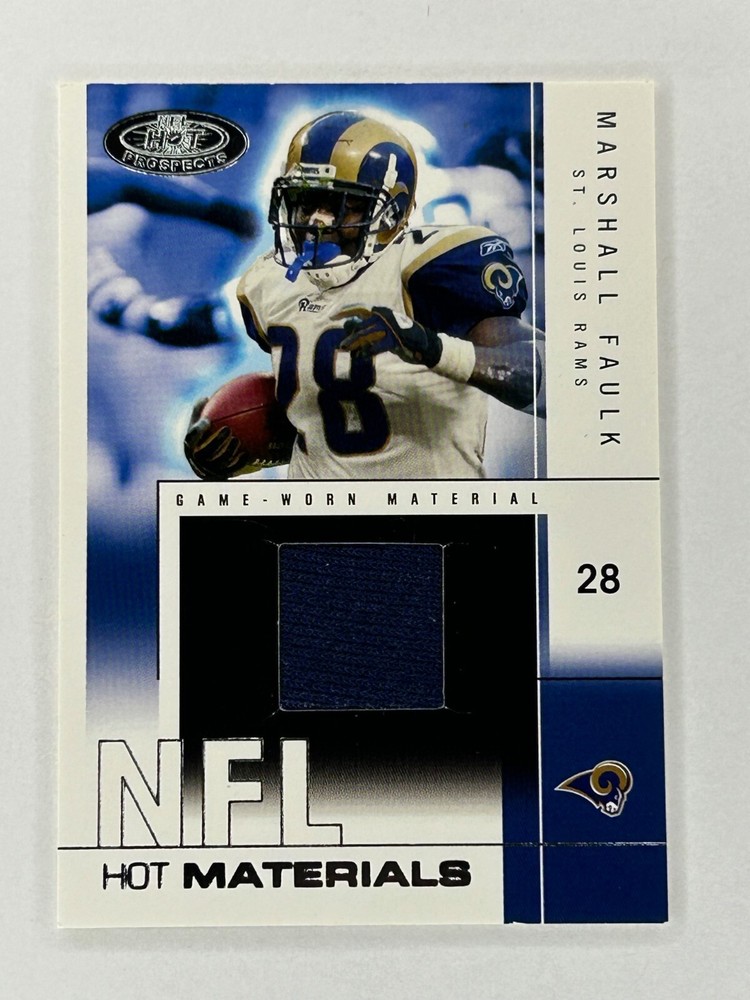 Marshall Faulk 2004 Fleer Hot Properties GU Blue Jersey#084/500 Rams RB GOAT HOF