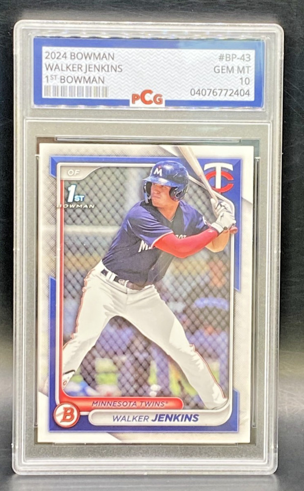 Walker Jenkins RC 2024 1st Bowman PAPER Prospect CARD # BP43 Twins PCG 10 GEM