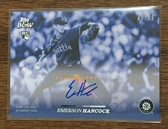 2024 Topps Black & White #52-A Emerson Hancock RC Auto Blue /49 – Mariners