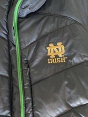 Columbia Notre Dame Reversible Navy Blue Green Puffer Vest Windbreaker Jacket