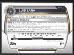2023 Bowman #BP-100 Luis Lara Prospects Green #/99