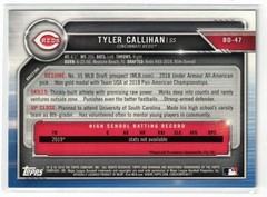 2019 1st Bowman Draft Paper GOLD RC Tyler Callihan #BD-47! Pirates! Rookie /50