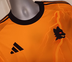 Adidas AS Roma 2025/26 Men&rsquo;s Away Jersey XL Orange Black NEW