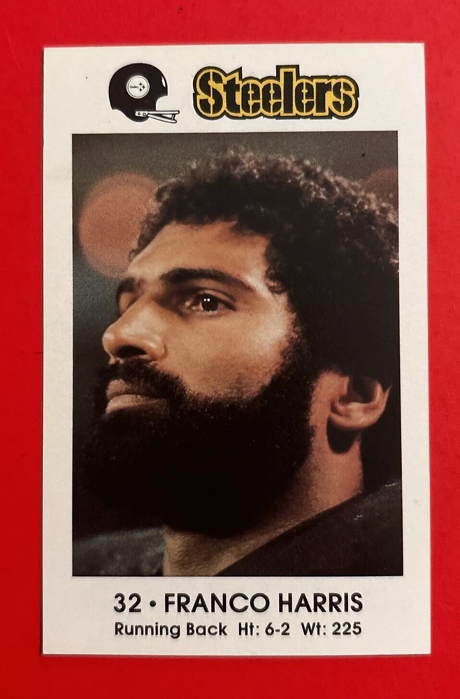 1982 PITTSBURGH STEELERS FRANCO HARRIS Police Safety Football Card Vtg NFL HOF