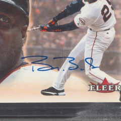 Barry Bonds Autograph 2001 Fleer Bonds Home Run King Jumbos /500 BB-HRK BCCG 10