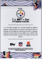 2025-26 Topps Cosmic Chrome T.J. Watt #SF-45 Starfractor SP Steelers