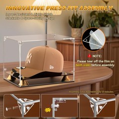 KOLIPI Hat Display Case, Clear Acrylic Baseball Cap Display Box with Double L…