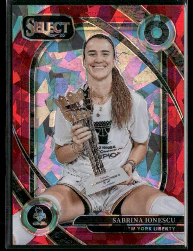 2025 Panini WNBA Select Sabrina Ionescu Courtside Red Flash Prizm #/349 Liberty