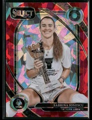 2025 Panini WNBA Select Sabrina Ionescu Courtside Red Flash Prizm #/349 Liberty