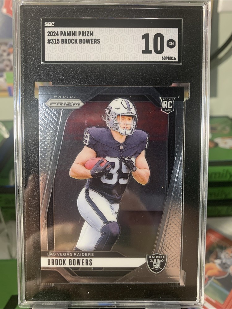 2024 Panini Prizm #315 Brock Bowers RC SGC 10 GM Gem Mint Raiders Rookie