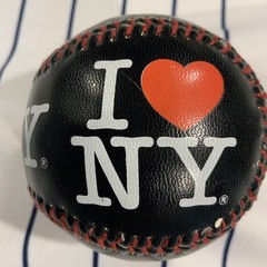 I Love New York NY BLACK W/ RED Stitches Souvenir baseball collectible ball