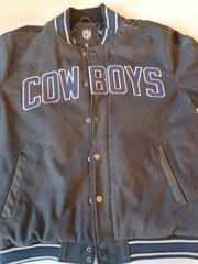 Dallas Cowboys Mens XL Harris Wool Blend Varsity Jacket – Charcoal