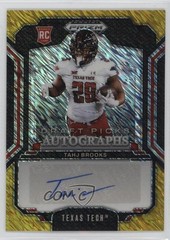 2025 Panini Prizm Draft Picks Gold Shimmer 14/15 Tahj Brooks Rookie Auto RC 0xh3