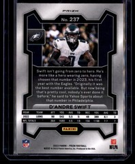 2023 Panini Prizm #237 D&rsquo;Andre Swift Neon Green Pulsar