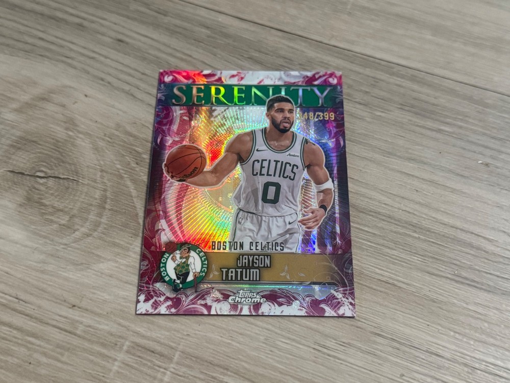 2025-26 Topps Chrome Pink Magenta Serenity Refractor Jayson Tatum 348/399