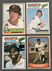 Glenn Adams 76, Gary Thomasson 77, Willie Crawford 77, Jim Davenport RP 89