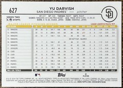Yu Darvish 2024 Topps Team Color Border Variation #627 San Diego Padres