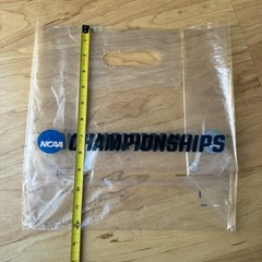 NCAA FINAL FOUR MARCH MADNESS CHAMPIONSHIP CLEAR SHOPPING BAG REUSABLE 12x12x6”