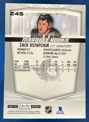 2024 OPC O-Pee-Chee Platinum Zack Ostapchuk #245 RC Marquee Rookie Sharks