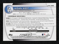 2025 Bowman Draft Chrome Prospect Aidan West #CPA-AWE Auto 0y2q