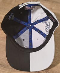 Vintage 2001 NY NJ Hitmen XFL Snapback Hat Split Black White NOS Cap
