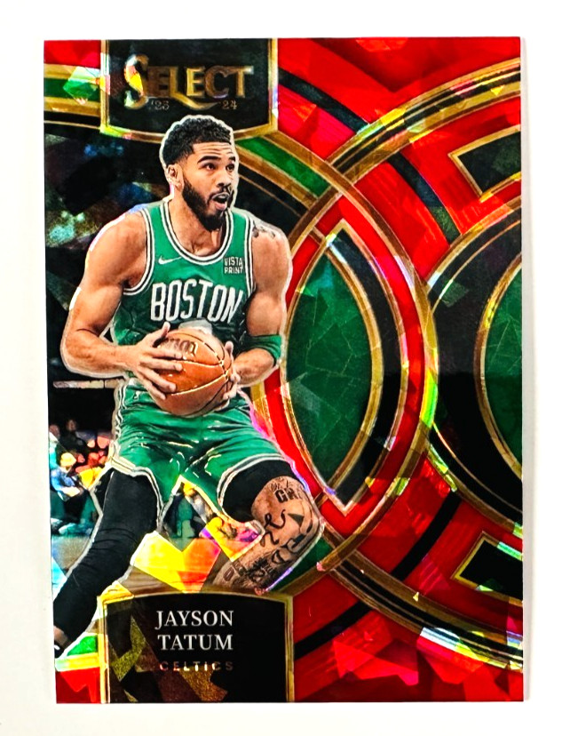 2023-24 Panini Select Jayson Tatum RED Cracked Ice Prizm #156 Premier Celtics!