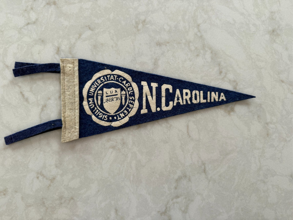 pennant – N. Carolina (University), vintage, 9 inches x 3.75 inches