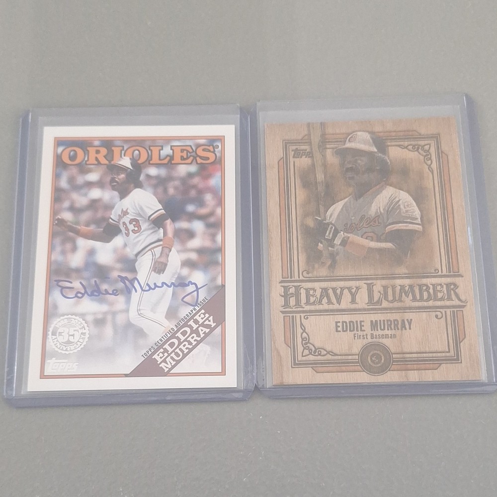 Topps 2025 Heavy Lumber HL-49 SSP & 2023 Topps Eddie Murray Autograph 2-Card Lot
