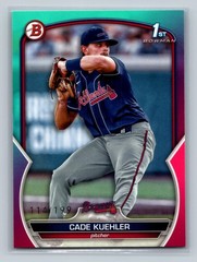 Cade Kuehler 2023 Bowman Draft 1st Aqua Pink Gradient /199 #BD-21 Braves