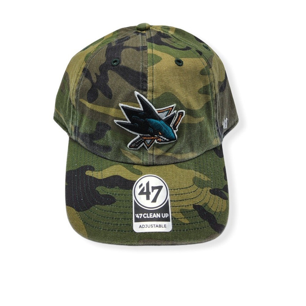 &rsquo;47 San Jose Sharks Clean Up Camo Adjustable Strap Hat Dad Cap