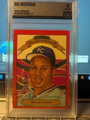 Bo Jackson #1, 90 Donruss, Diamond Kings, Golden Grading 8