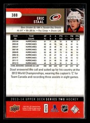2013-14 Upper Deck Eric Staal #388 UD Exclusives /100 Carolina Hurricanes Y3750