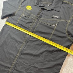 Columbia PFG Iowa Hawkeyes Embroidery Black Short Sleeve Button Up Sz XL