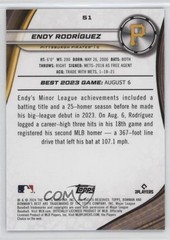 2024 Bowman&rsquo;s Best Yellow Lazer Refractor 14/75 Endy Rodriguez Rookie RC 1j0t