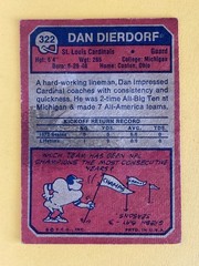 Dan Dierdorf 1973 Topps Rookie Football Card #322 – St. Louis Cardinals HOF