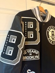 NBA Brooklyn Nets NY Black Varsity Jacket Heavy Duty Pro Standard