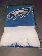 Philadelphia Eagles Scarf Knit Winter Neck Double Sided Big Team Logo Green