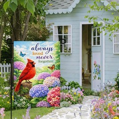 IVN Spring Summer Garden Flag 12×18 Inches, Welcome Cardinal Hydrangea Bush
